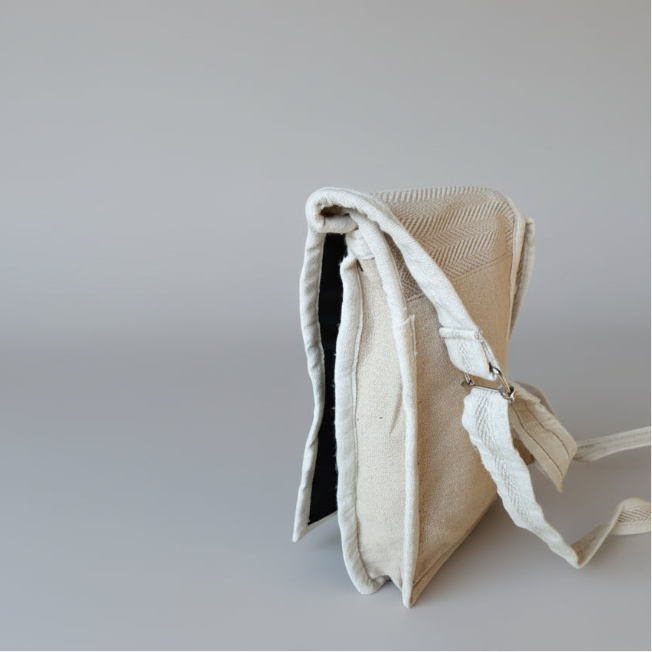 Kleine Baumwolle-Hanf Schultertasche