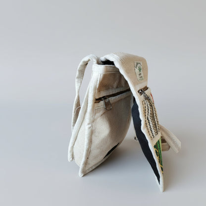 Kleine Baumwolle-Hanf Schultertasche