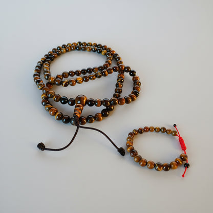 Tigerauge-Halskette und Armband-Set