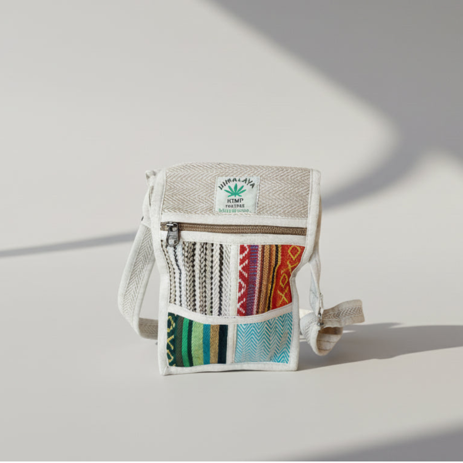 Kleine Baumwolle-Hanf Schultertasche